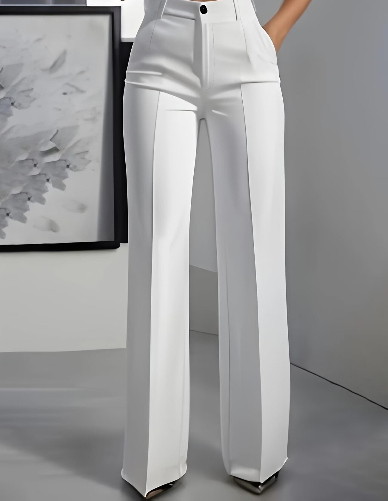 Pantalon palazzo femme taille haute coupe large