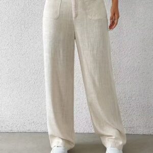 Pantalon en lin femme long et décontracté