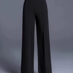 Pantalon femme taille haute à jambes larges
