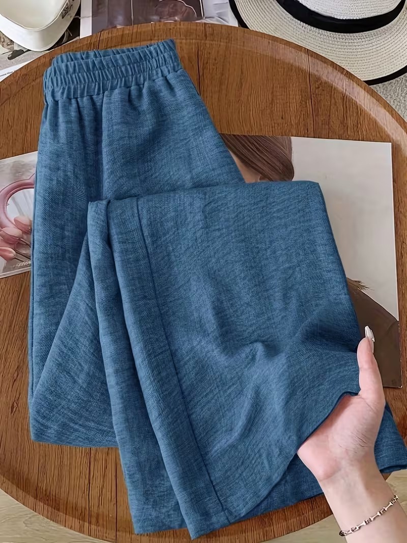 Pantalon en Lin Femme Taille Haute – Coupe Large – Image 8