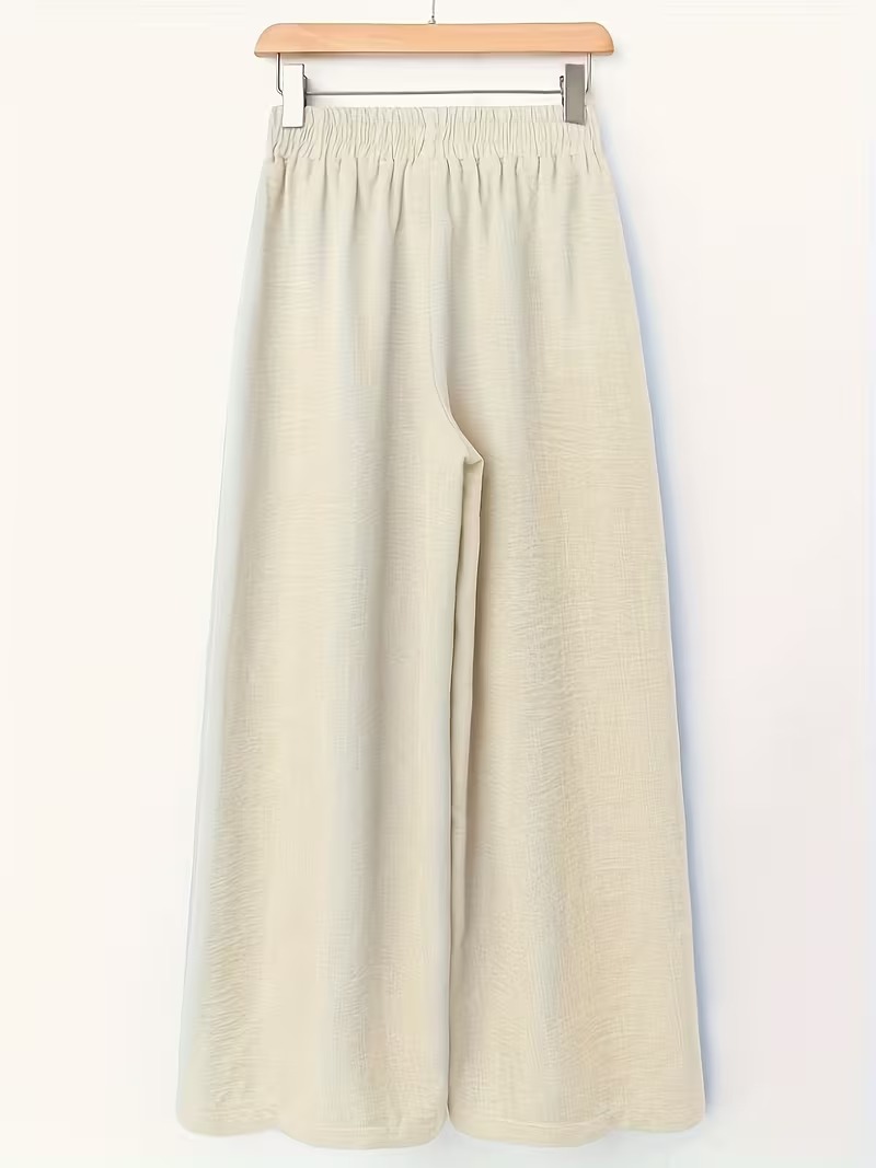 Pantalon en Lin Femme Taille Haute – Coupe Large – Image 4